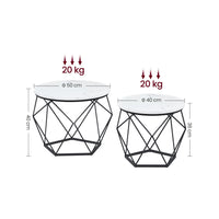 Ronde Salontafels met Geometrisch Metalen Frame, Set van 2
