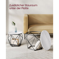 Ronde Salontafels met Geometrisch Metalen Frame, Set van 2
