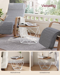 Ronde Salontafels met Geometrisch Metalen Frame, Set van 2