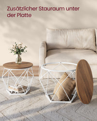Ronde Salontafels met Geometrisch Metalen Frame, Set van 2