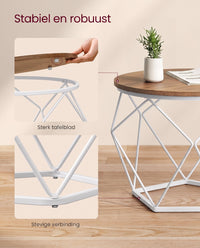 Ronde Salontafels met Geometrisch Metalen Frame, Set van 2