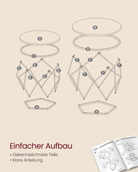 Ronde Salontafels met Geometrisch Metalen Frame, Set van 2