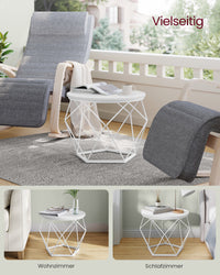 Ronde Salontafels met Geometrisch Metalen Frame, Set van 2