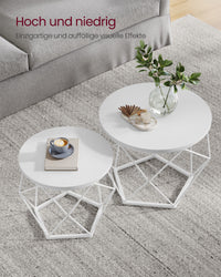 Ronde Salontafels met Geometrisch Metalen Frame, Set van 2