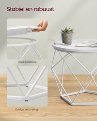 Ronde Salontafels met Geometrisch Metalen Frame, Set van 2