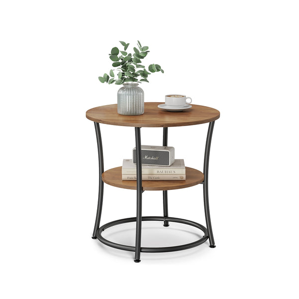 Ronde Salontafel met Onderplank en Stalen Frame, Ø 55 cm