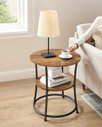 Ronde Salontafel met Onderplank en Stalen Frame, Ø 55 cm