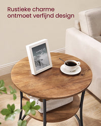 Ronde Salontafel met Onderplank en Stalen Frame, Ø 55 cm