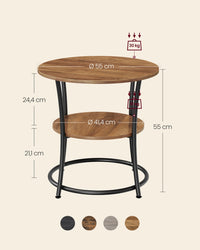 Ronde Salontafel met Onderplank en Stalen Frame, Ø 55 cm