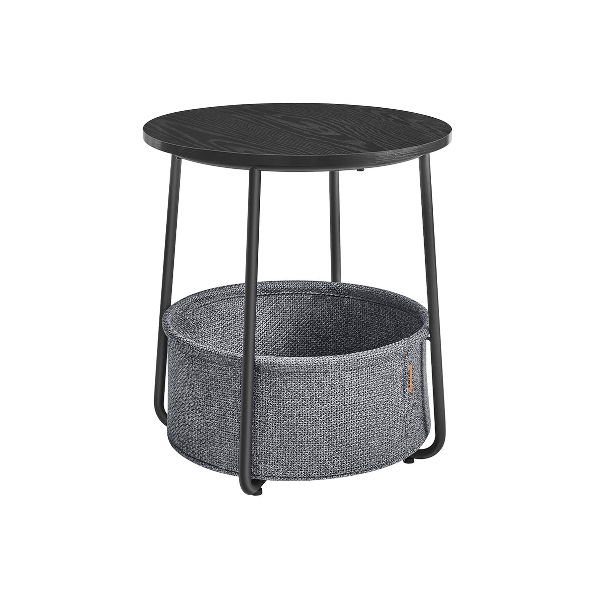Ronde Bijzettafel met Stoffen Mand, Ø 45 x 50 cm