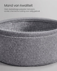 Ronde Bijzettafel met Stoffen Mand, Ø 45 x 50 cm