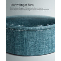 Ronde Bijzettafel met Stoffen Mand, Ø 45 x 50 cm