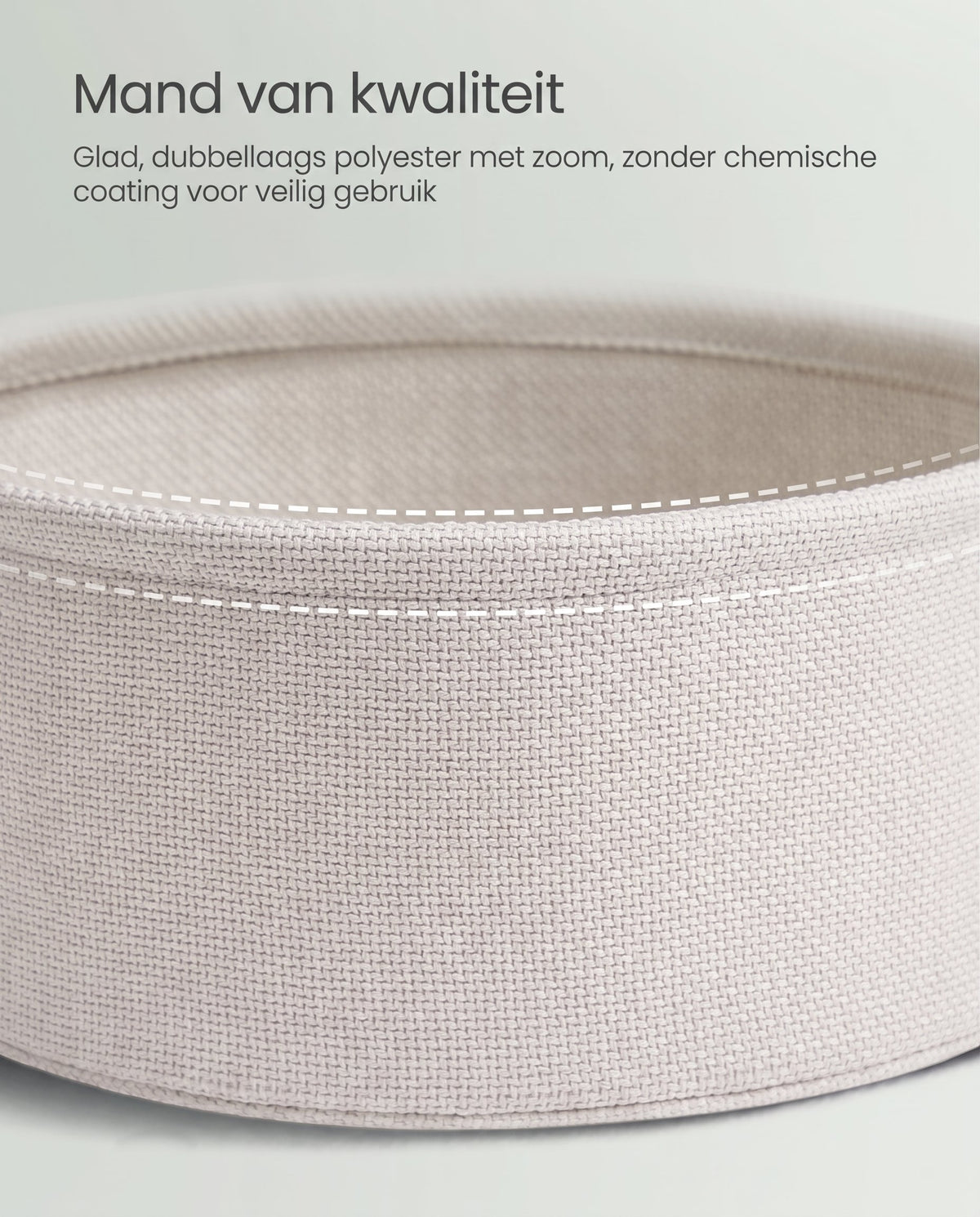 Ronde Bijzettafel met Stoffen Mand, Ø 45 x 50 cm