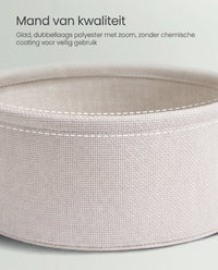 Ronde Bijzettafel met Stoffen Mand, Ø 45 x 50 cm