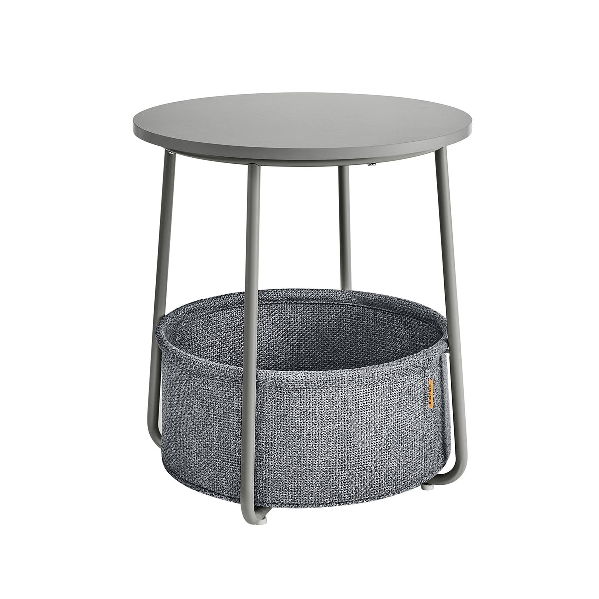 Ronde Bijzettafel met Stoffen Mand, Ø 45 x 50 cm