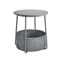 Ronde Bijzettafel met Stoffen Mand, Ø 45 x 50 cm
