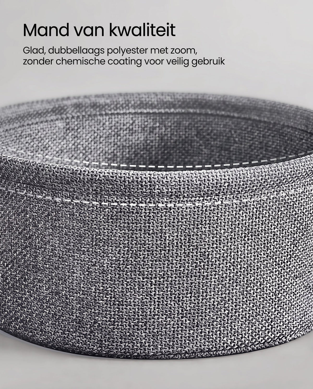 Ronde Bijzettafel met Stoffen Mand, Ø 45 x 50 cm