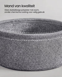 Ronde Bijzettafel met Stoffen Mand, Ø 45 x 50 cm