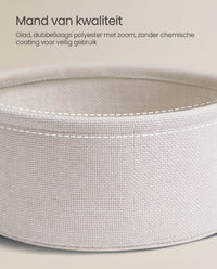 Ronde Bijzettafel met Stoffen Mand, Ø 45 x 50 cm