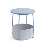 Ronde Bijzettafel met Stoffen Mand, Ø 45 x 50 cm