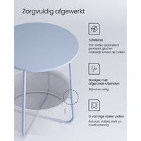 Ronde Bijzettafel met Stoffen Mand, Ø 45 x 50 cm