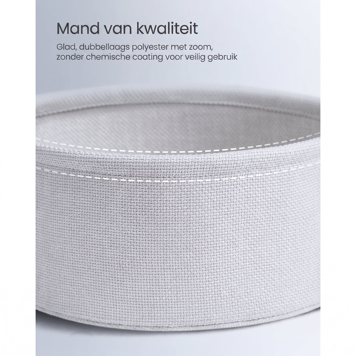Ronde Bijzettafel met Stoffen Mand, Ø 45 x 50 cm