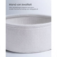 Ronde Bijzettafel met Stoffen Mand, Ø 45 x 50 cm