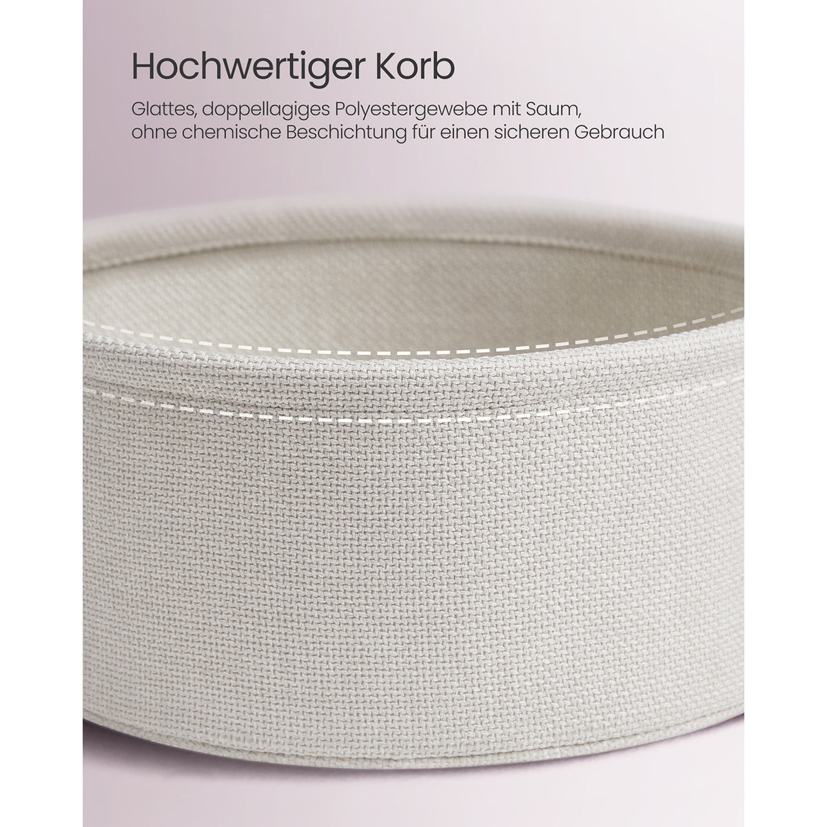 Ronde Bijzettafel met Stoffen Mand, Ø 45 x 50 cm