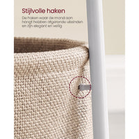 Ronde Bijzettafel met Stoffen Mand, Ø 45 x 50 cm