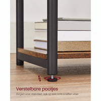 Smal Nachtkastje met Stopcontact, 2 USB-poorten en 3 Niveaus, 30 x 34 x 58 cm