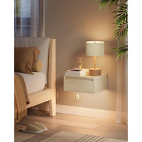 Hangend Nachtkastje Met Verlichting en Lade Voor Slaapkamer