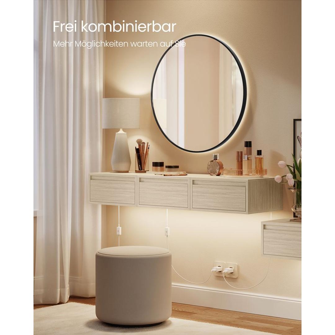 Hangend Nachtkastje Met Verlichting en Lade Voor Slaapkamer
