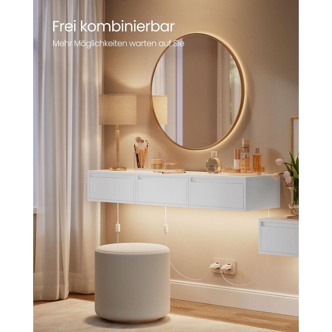 Hangend Nachtkastje Met Verlichting en Lade Voor Slaapkamer