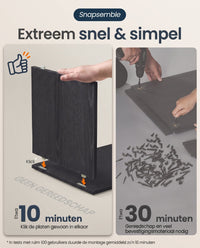 Nachtkastje zonder Gereedschap met Lade en 2 Open Vakken, 30 x 25 x 59,4 cm