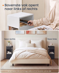 Nachtkastje zonder Gereedschap met Lade en 2 Open Vakken, 30 x 25 x 59,4 cm