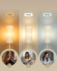 LED Vloerlamp met Linnen Kap en 3 Kleurtemperaturen