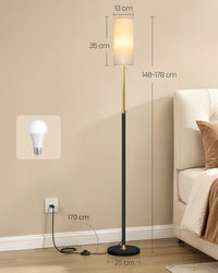 LED Vloerlamp met Linnen Kap en 3 Kleurtemperaturen