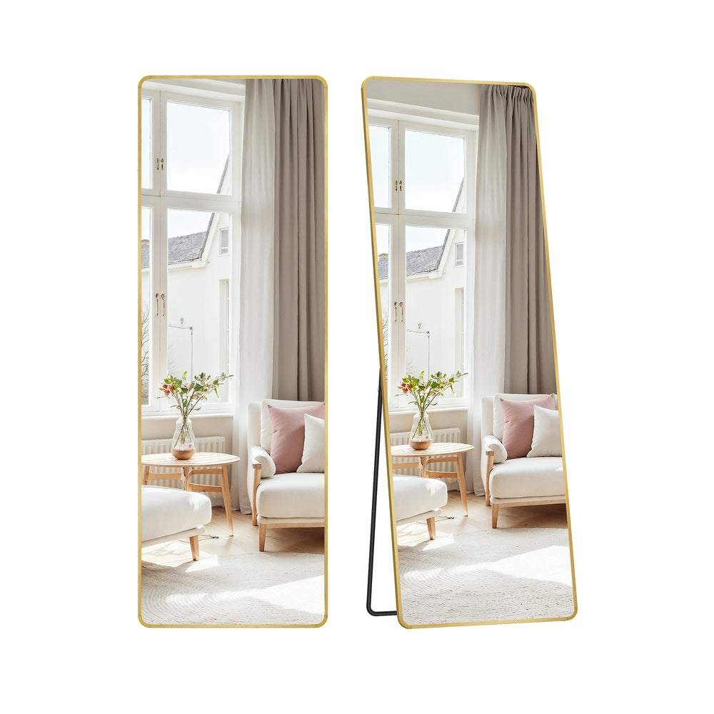 Staande Passpiegel met Rechthoekig Aluminium Frame