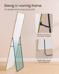 Staande Passpiegel met Rechthoekig Aluminium Frame