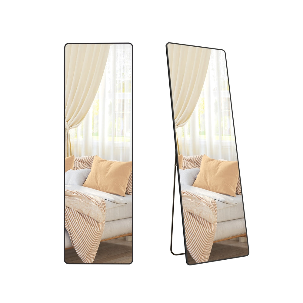 Staande Passpiegel met Rechthoekig Aluminium Frame