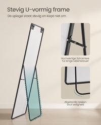 Staande Passpiegel met Rechthoekig Aluminium Frame