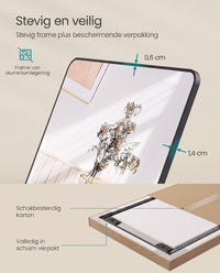 Staande Passpiegel met Rechthoekig Aluminium Frame