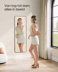 Passpiegel met Aluminium Frame voor Wand of Deur, 120 x 40 cm