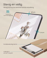 Passpiegel met Aluminium Frame voor Wand of Deur, 120 x 40 cm