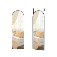 Passpiegel met Gebogen Aluminium Frame voor Wand of Deur, 120 x 40 cm