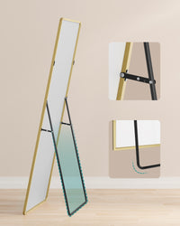 Gebogen Passpiegel van 160 x 50 cm in Groen-Goud