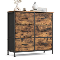 Ladekast met 6 Stoffen Lades in Industriële Stijl, 30 x 76,7 x 73,7 cm