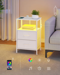 Nachtkastjes Set van 2 met Stopcontact en LED-verlichting