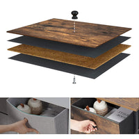 Ladekast met 5 Stoffen Lades en MDF-fronten, Vintagebruin, 56 x 30 x 93 cm
