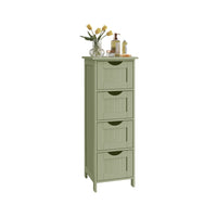 Smalle Badkamerkast met 4 Lades in Landelijke Stijl, 30 x 30 x 82 cm